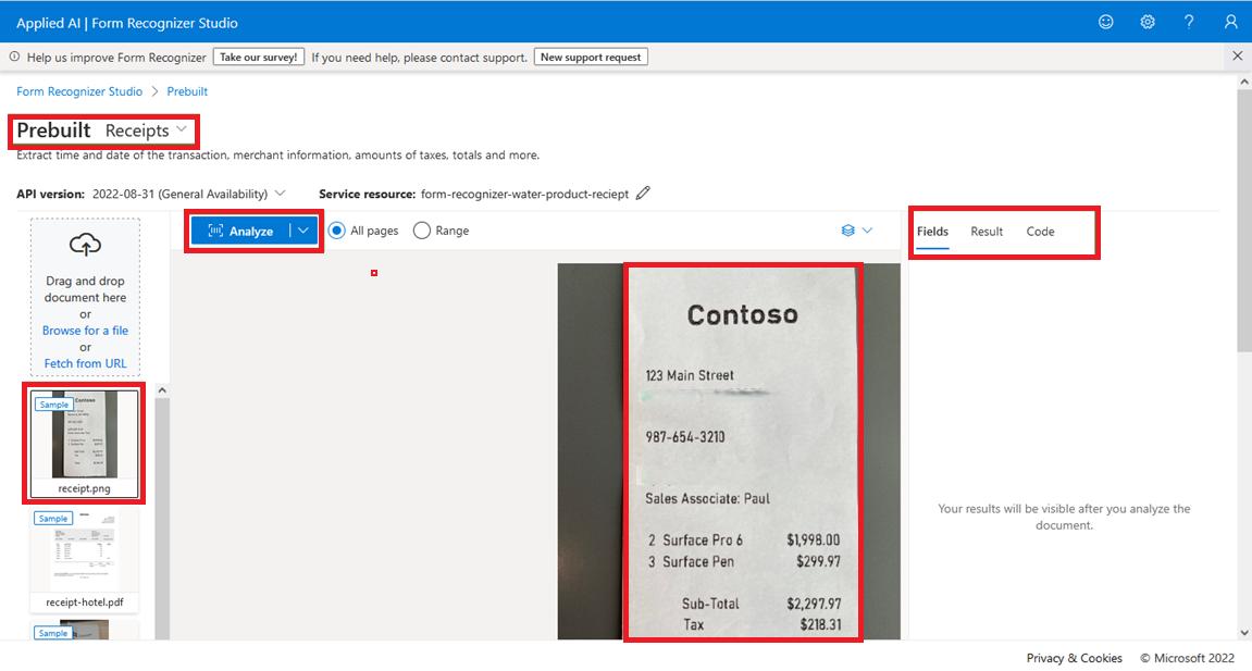 Using Azure Form Recognizer to Extract Data from Receipts – Umesh ...